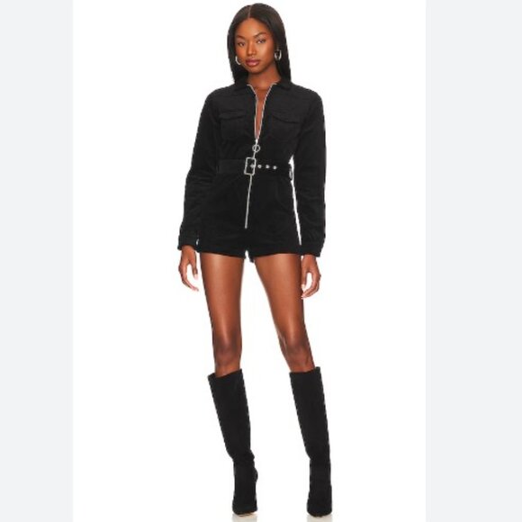 Superdown Charlotte Cord Romper Black size Small - Picture 1 of 10